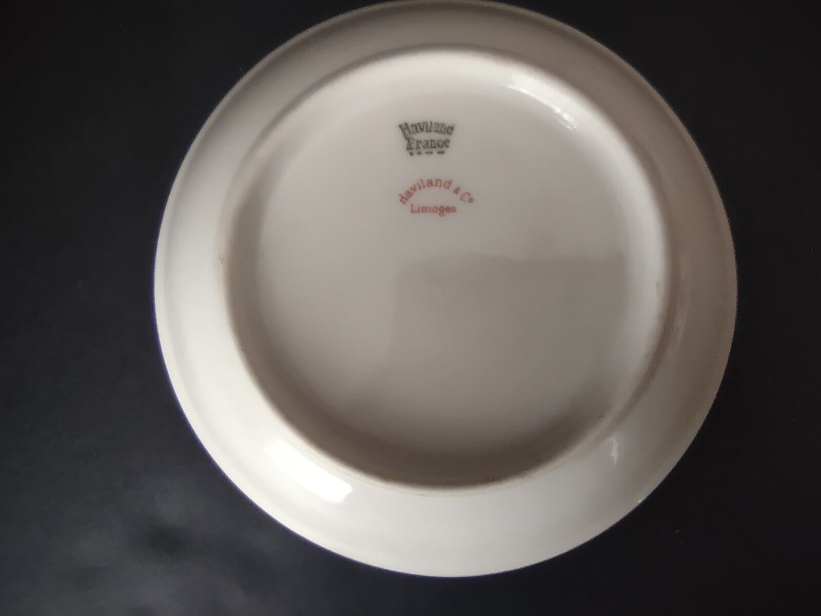 Haviland Limoges 6 x Coupe 5" Plate Four Leaf Flower Green Red (lot 528)