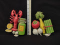 Vintage Home Interior Wall Hanging Plastic Lobster Vegetable (lot 2871t)