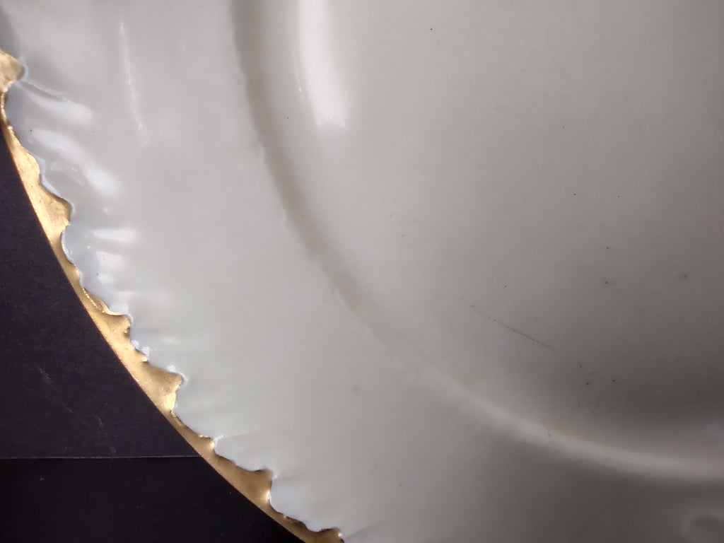 Wm. Guerin Limoges Dinner Plate Gold Trim French Chick Monogramm S (lot 986)