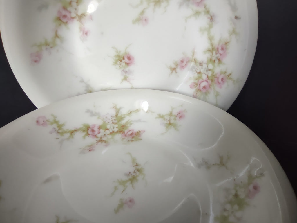 Haviland Limoges 4 x Small Cranberry Bowl 5" White Purple Flower Moss (lot 899)