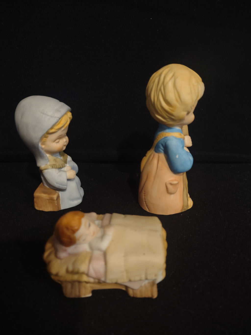 Homco Home Interiors Childrens Nativity Set Mary Joseph Baby (lot 2431c)