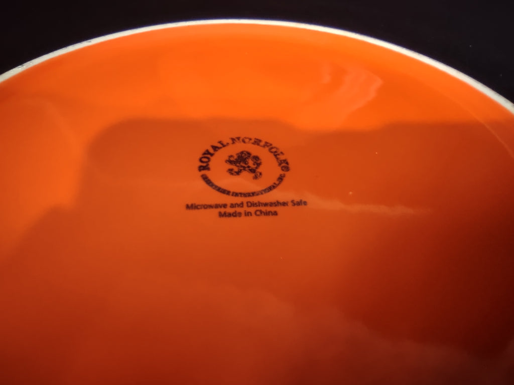 Set of 2 Orange Dinner Plates Royal Norfolk Fall Thanksgiving (lot 2292)