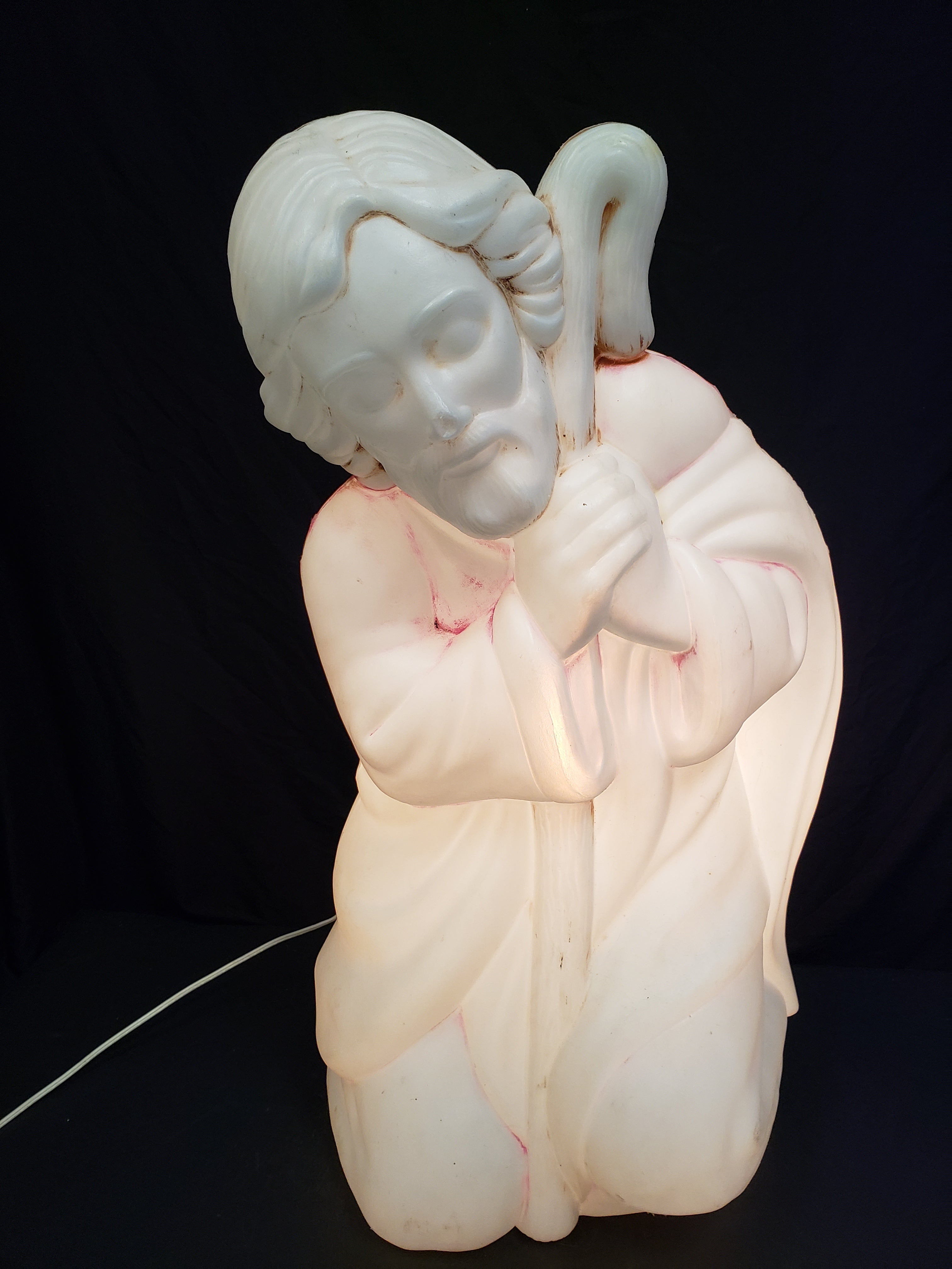 Vintage Christmas Outdoor White Joseph Blow Mold 28" (lot 2262)