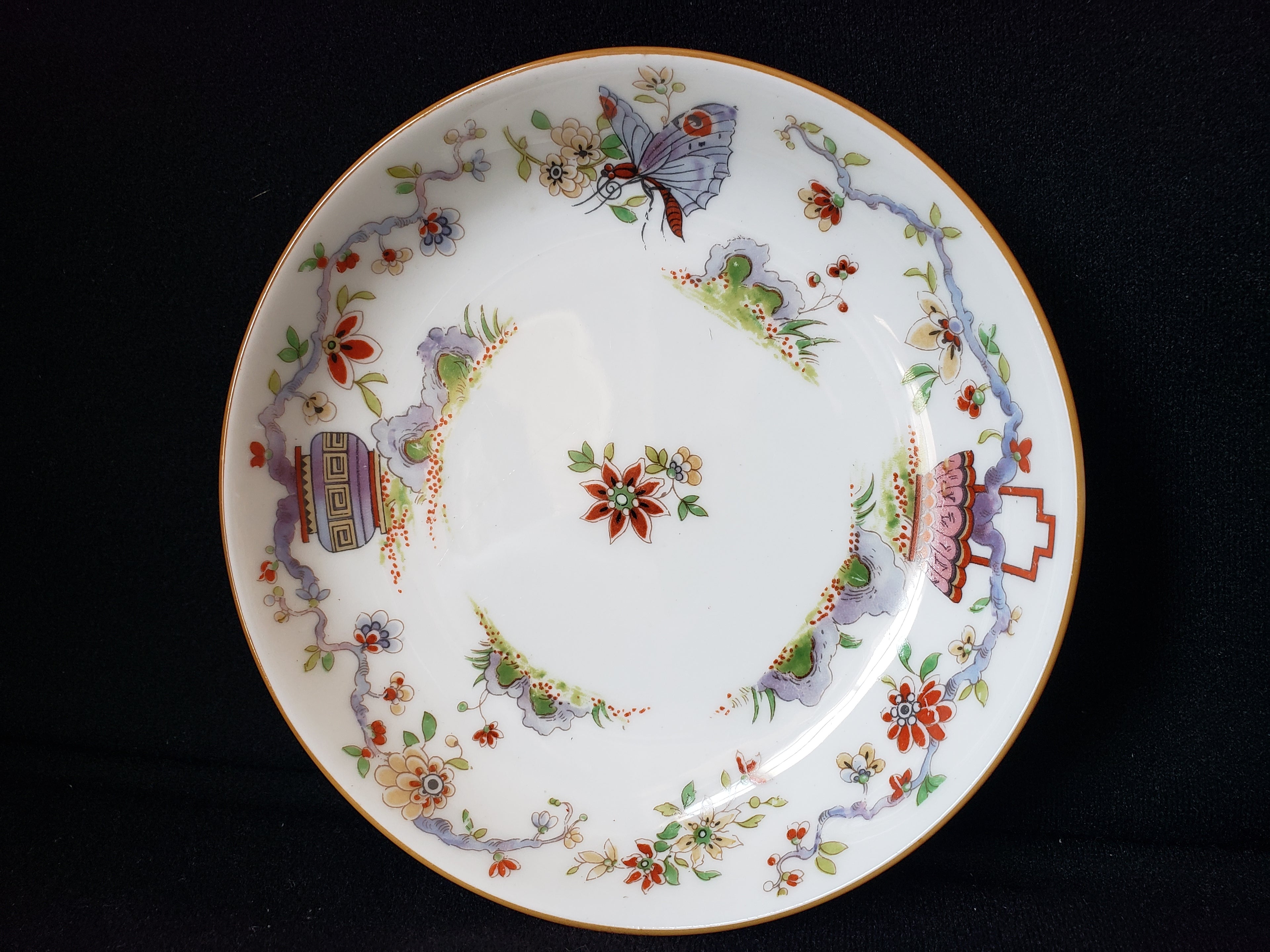 Vintage Royal Worcester Black Higgins Seiter Butterfly Bowl 5-1/2" (lot 2118)