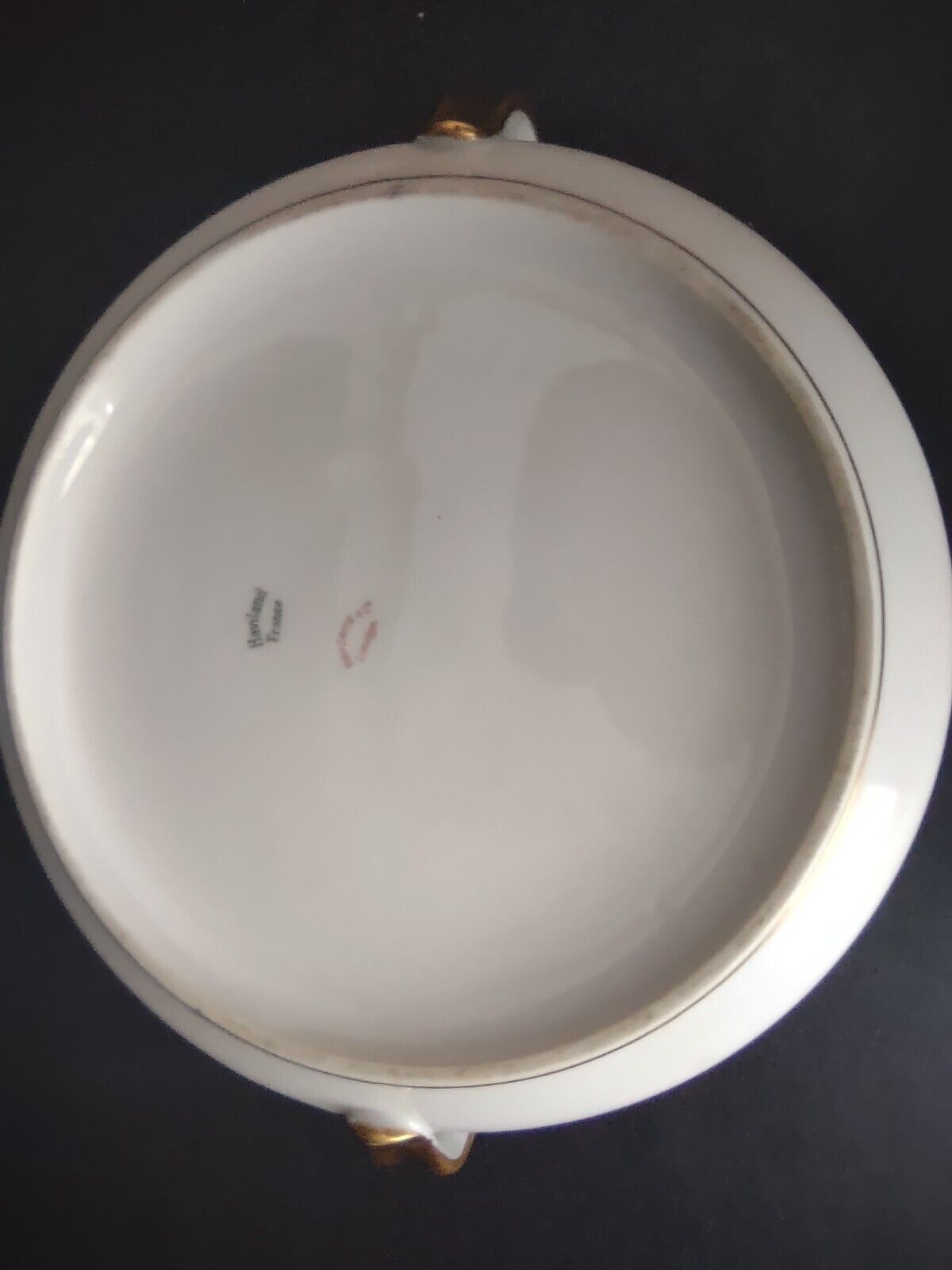 Haviland Limoges Round Soup Tureen Four Leaf Flower Green Red (lot 527)