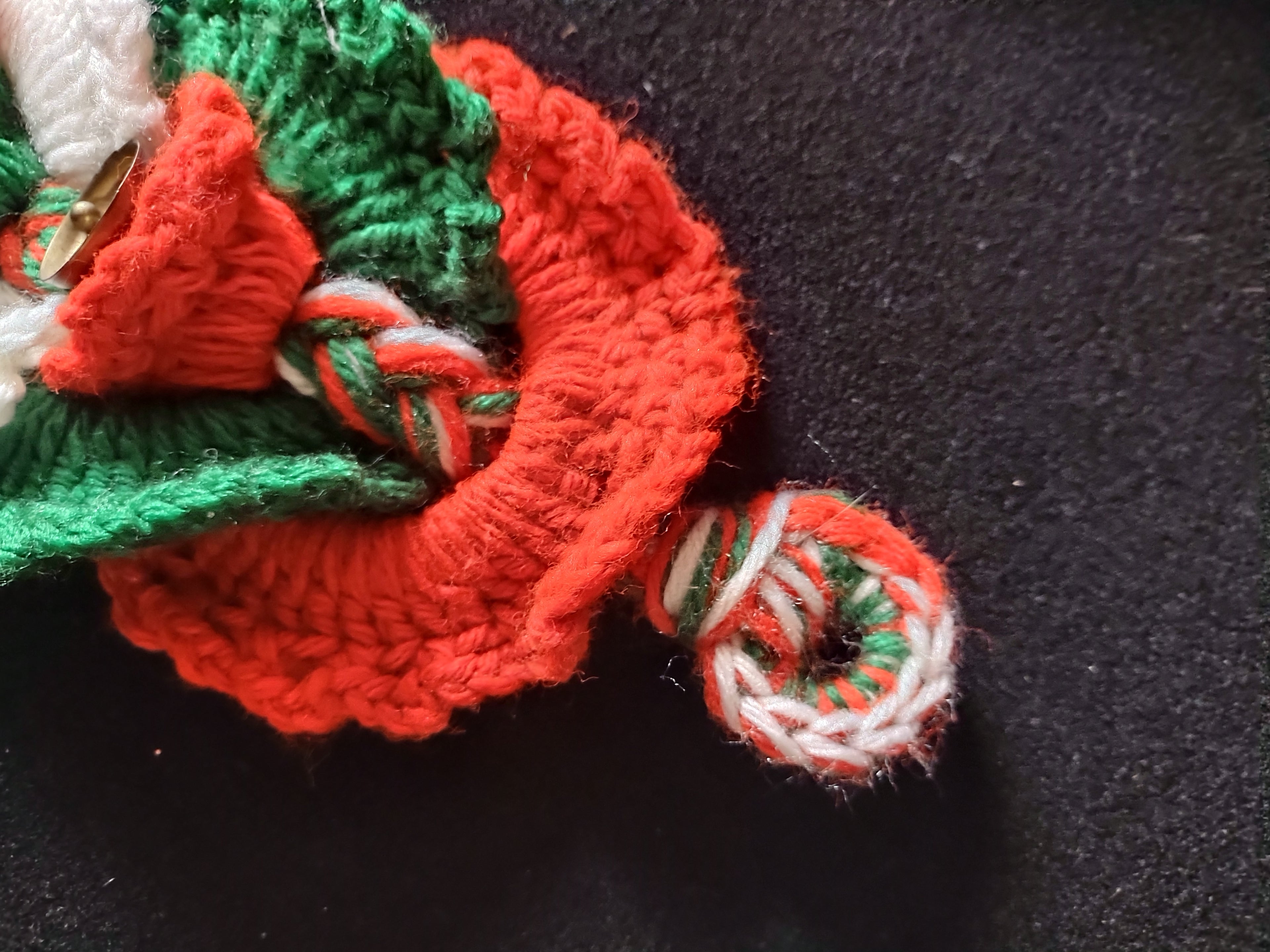Christmas Handmade Granny Square Stocking Circles Bells Door Hanging (Lot 4657)