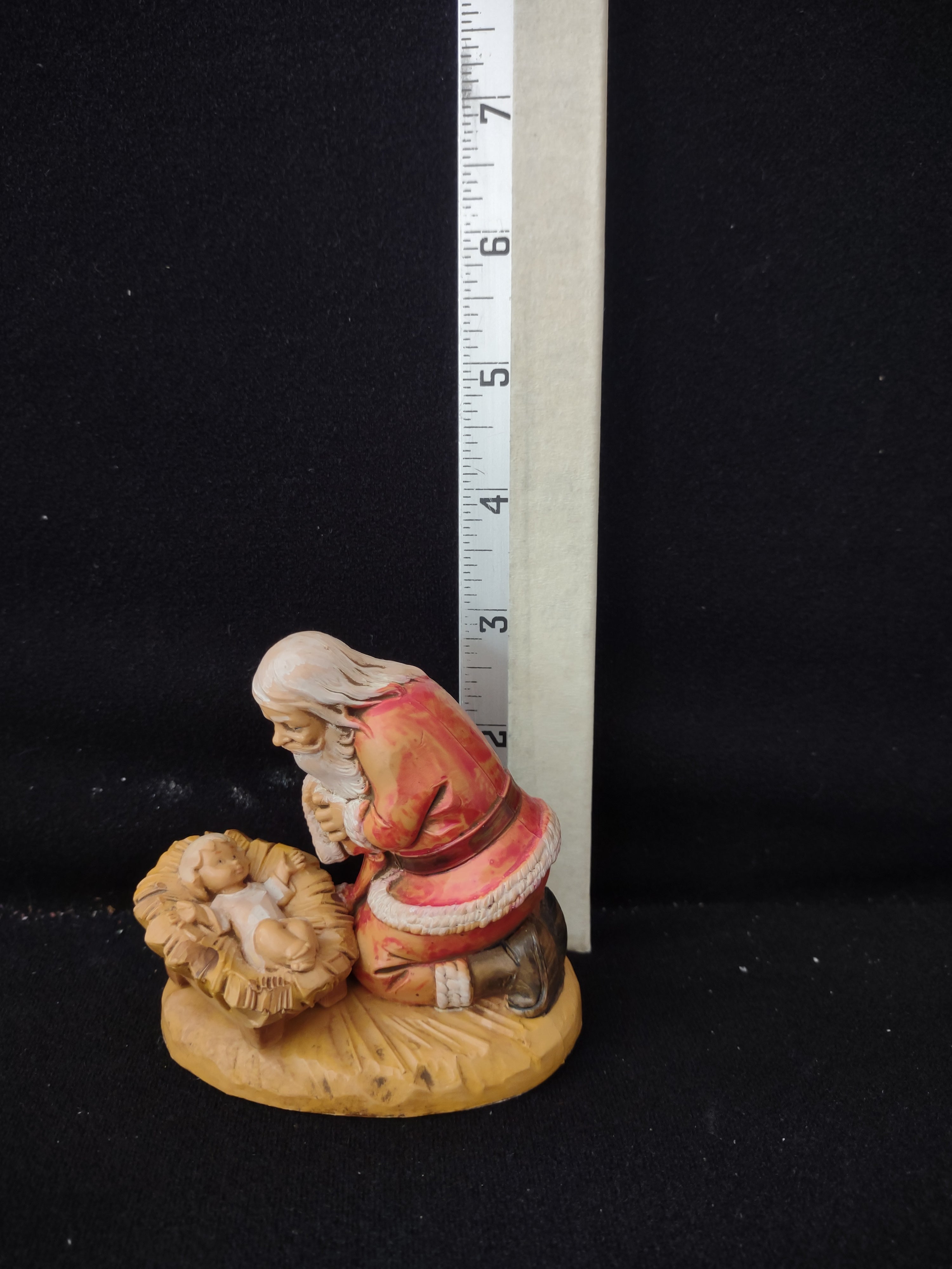 Vintage Christmas Fontanini Kneeling Santa Infant Jesus Figurine (Lot 3945)