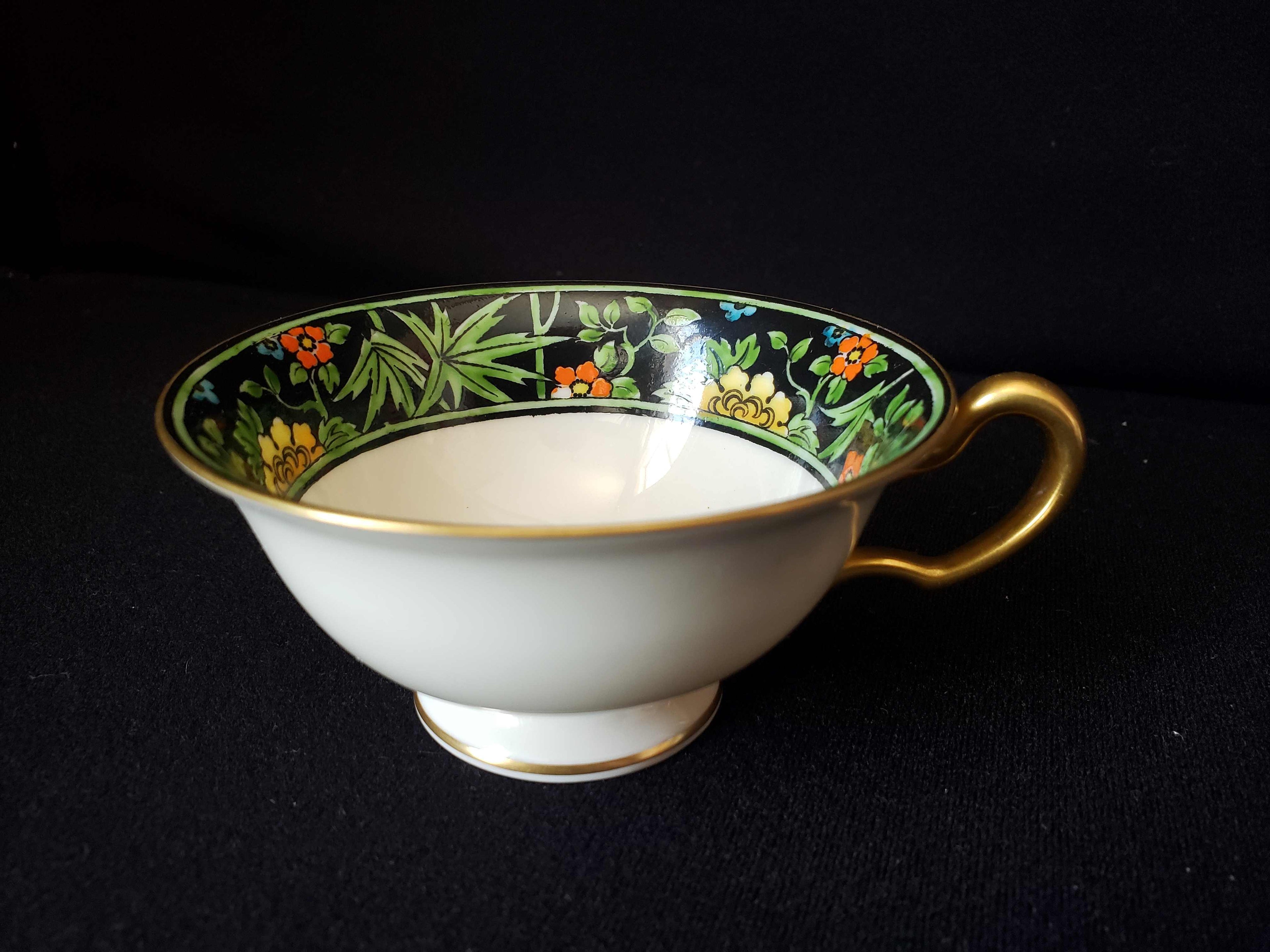 Vintage Lenox Black Rim Tea Cup ONLY (lot 1954)