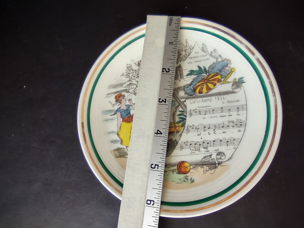 PV Limoges French Cottage Shabby Chic Music Design Plate 6-1/4" (lot 1124)