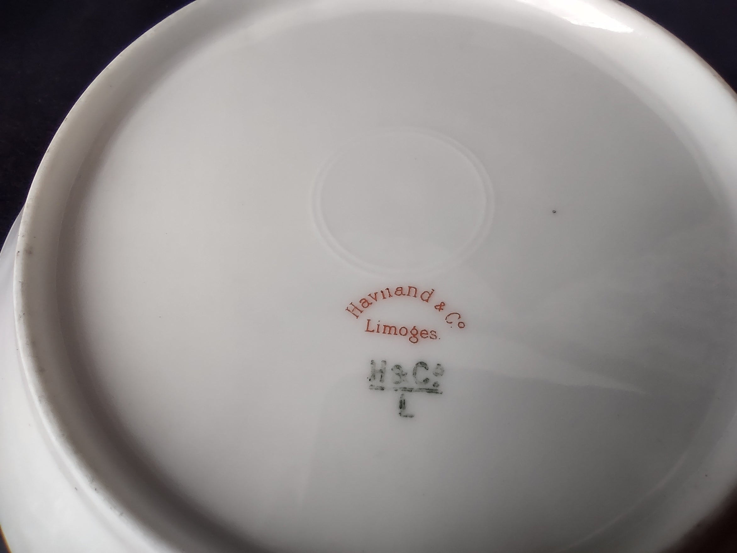 Antique 1889 Haviland Limoges Blue Red Flower Small Bowl (lot 951)