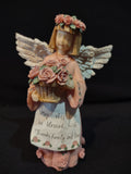Vintage Crazy Mountain 7" Pink Angel with Roses Blessing Apron (Lot 4777)