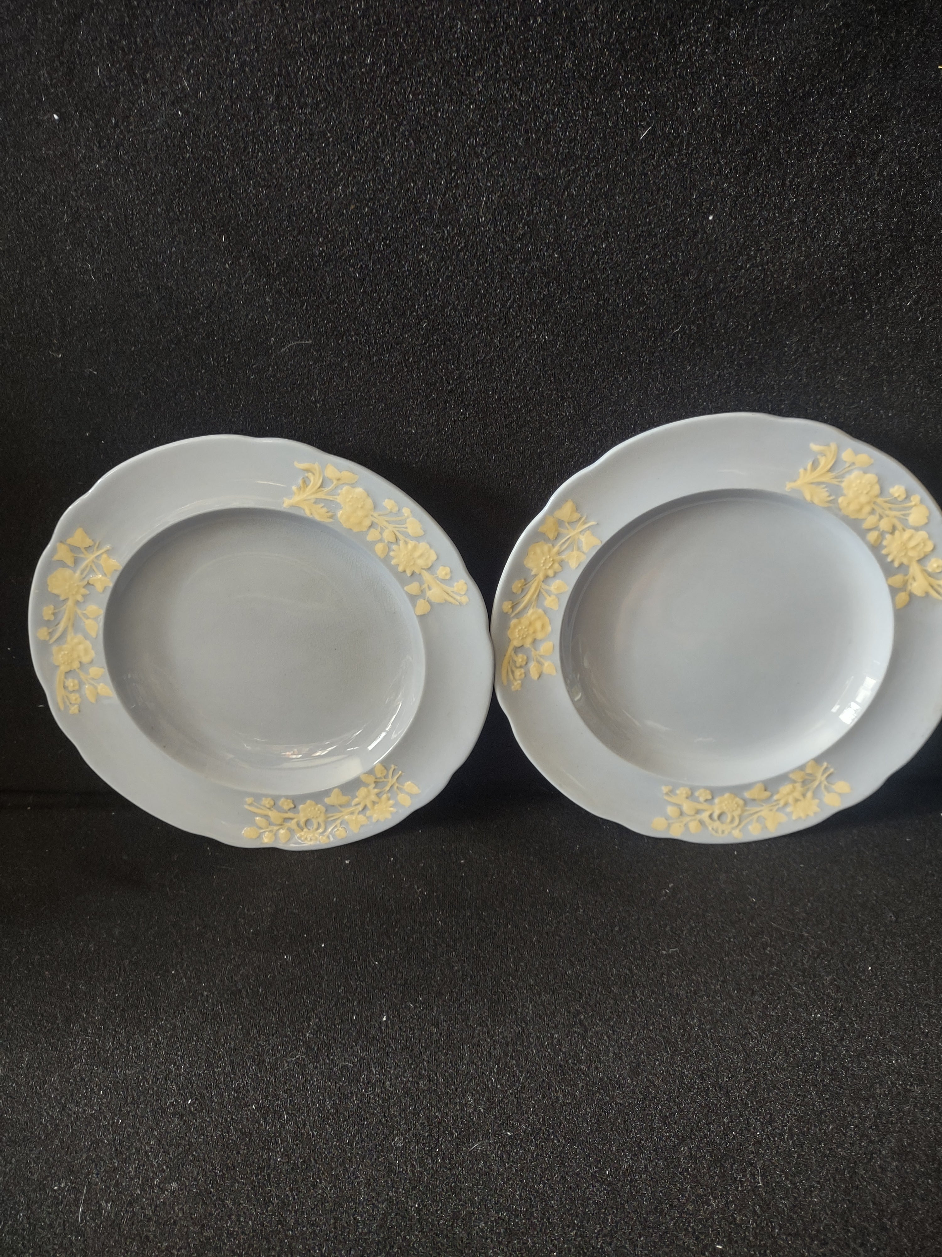 Vintage Spode Dessert Plate Blue White Ironstone Set Of 2 (Lot 5798)