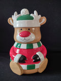 Christmas Bear Reindeer Cookie Jar( lot 3412)