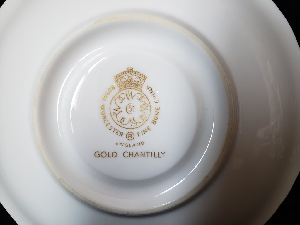 Vintage Royal Worcester Saucer ONLY Gold Chantilly 5-3/4 (lot 2094)