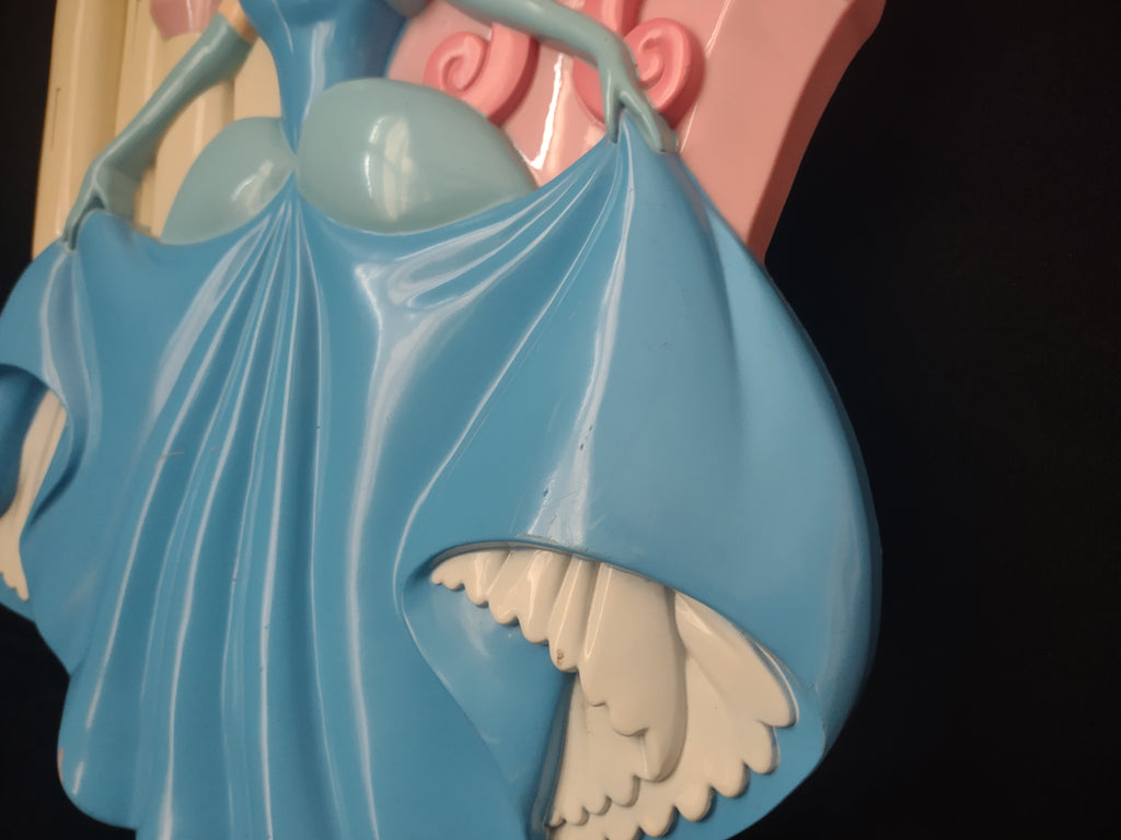 Disney Princess Clock Wall Decor Blue Pink (lot 2533c)