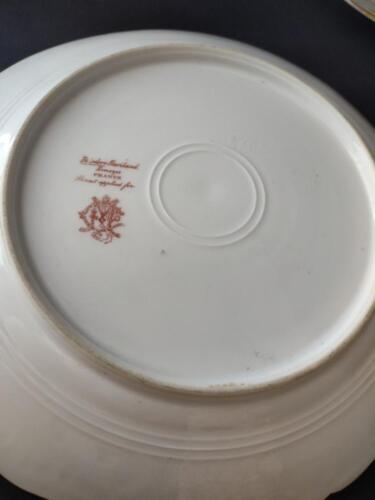 lot 774 Haviland Limoges Dinner Luncheon Plate Large Green White Roses Gold Trim