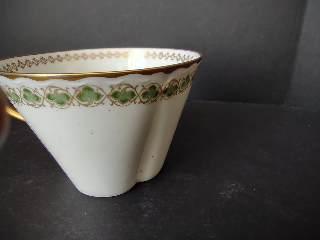 Haviland France Limoges Shamrock Cup ONLY White Green Gold (lot 1111)