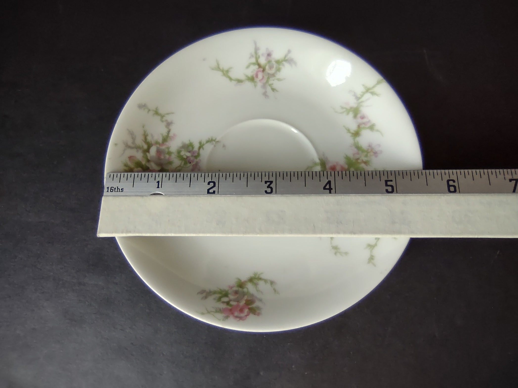 Haviland Limoges Saucer ONLY Pink White Cabbage Rose Moss (lot 910)