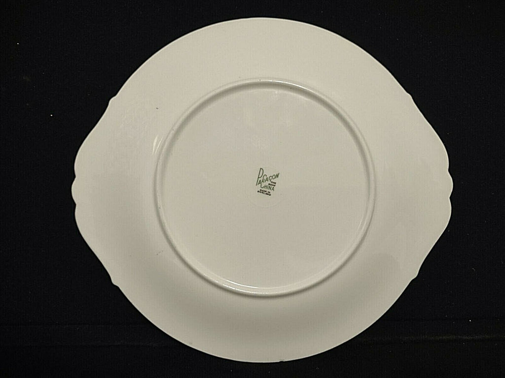Paragon Fine Bone China Serving Cake Plate Platter Rose Design White Gold (lot 013)