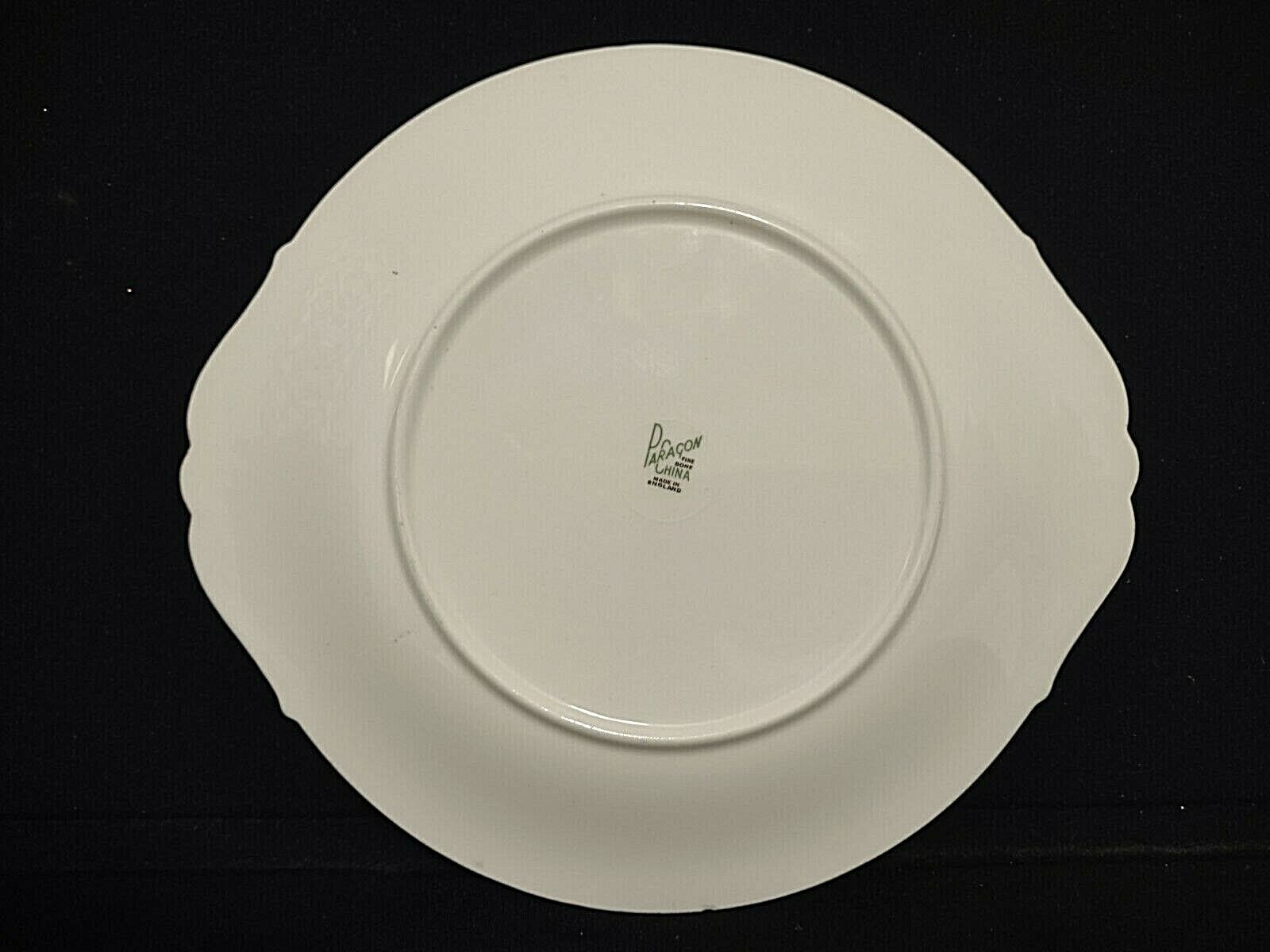 Paragon Fine Bone China Serving Cake Plate Platter Rose Design White Gold (lot 013)