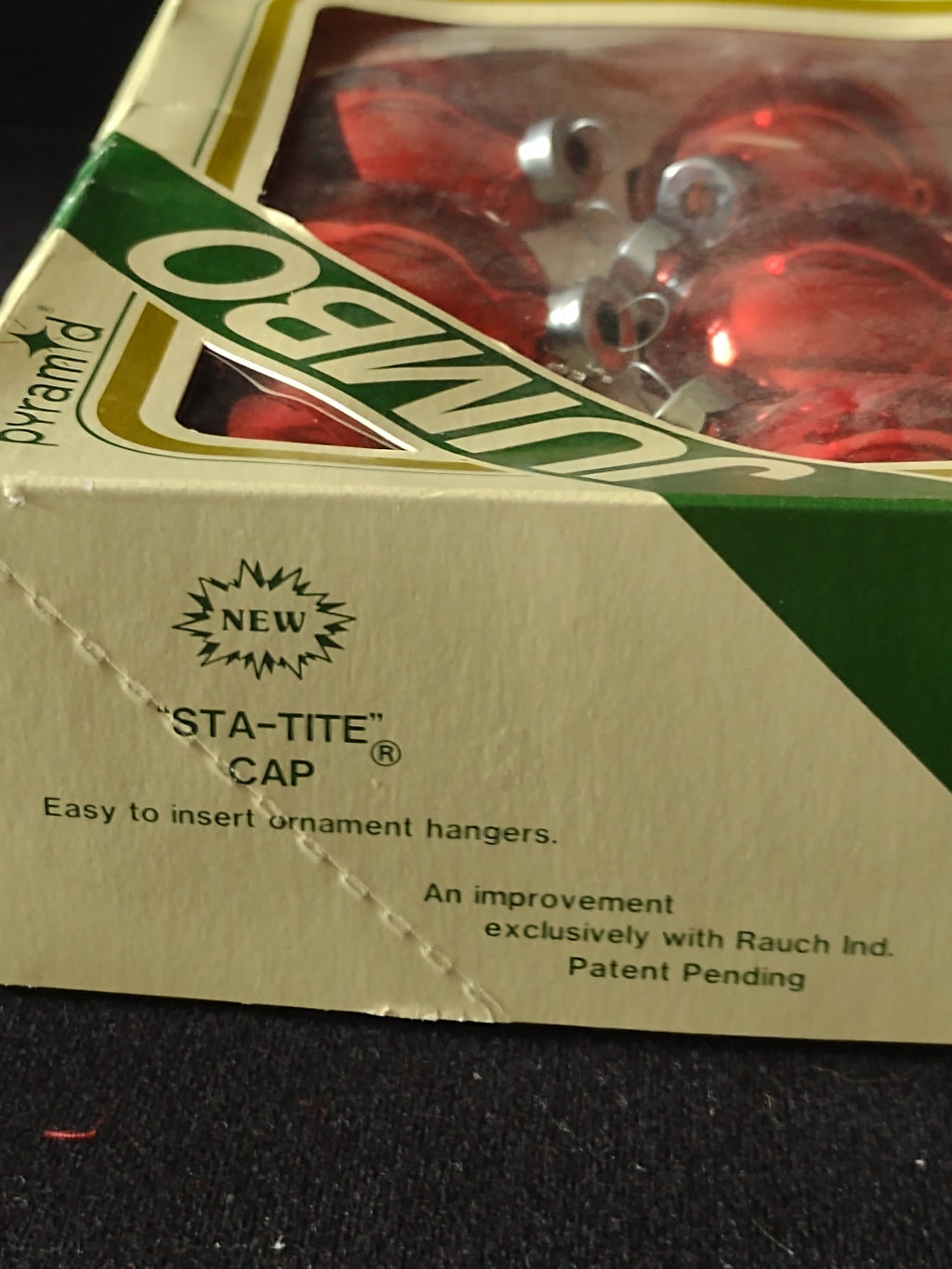 Vintage Christmas Pyramid Red Glass Ornaments 15 Original Box (Lot 4623)