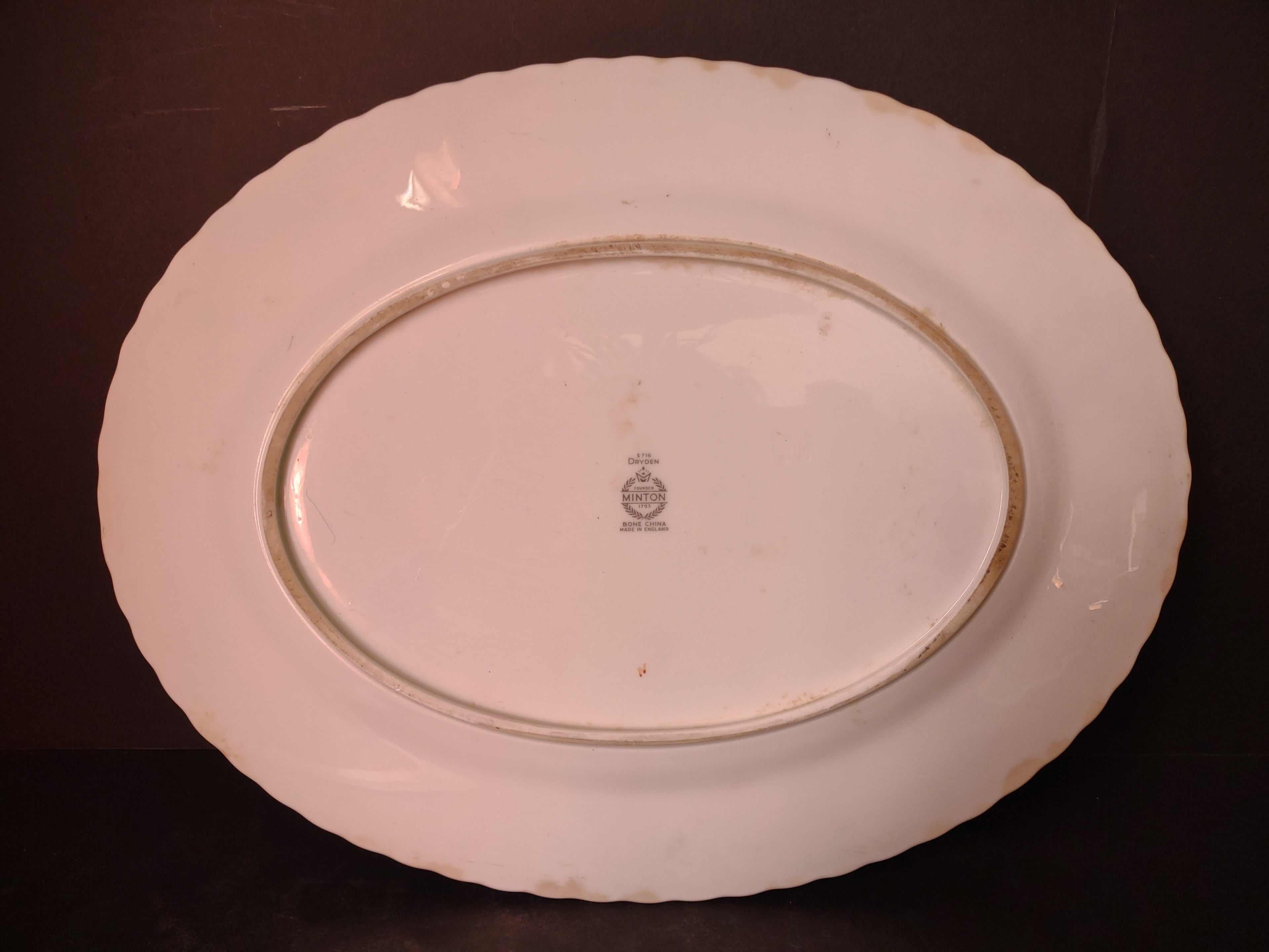Vintage Minton England Bone Dryden Large Serving Platter IMPERFECT (lot 5460)