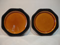 Vintage MCM Ironstone USA Amber Octagon 10" Dinner Plate x 2 Oven Proof lot 5003