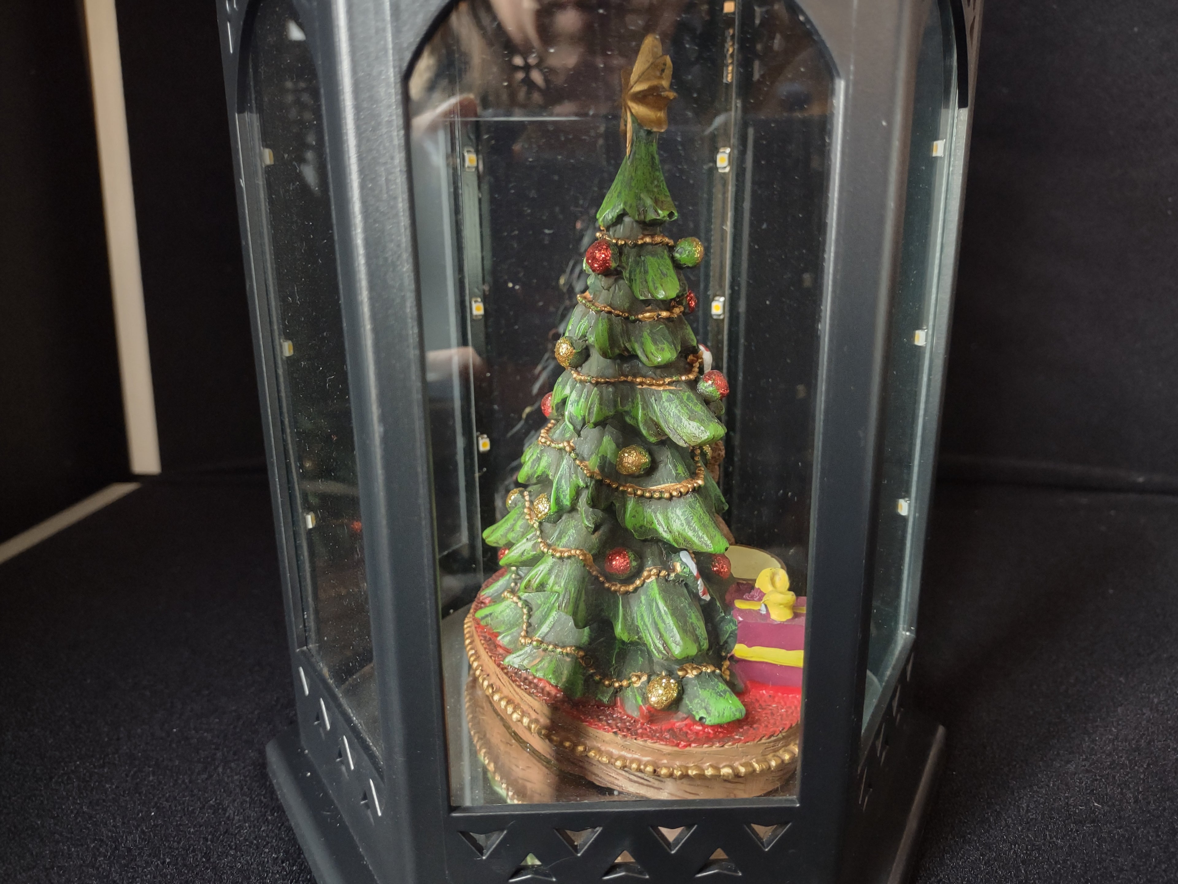Vintage Christmas Light Up Lantern Tree Bear Battery Operated (lot 2414)