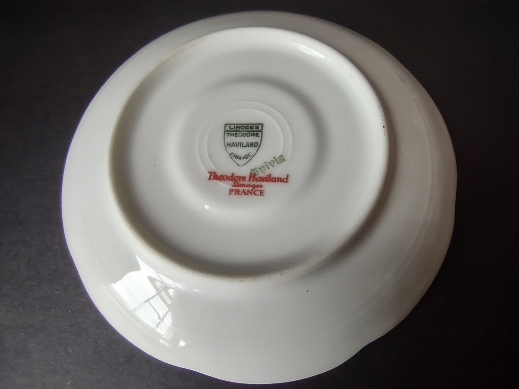 Vintage French Chic Haviland Limoges White Jewel Saucer 5-3/4" Floral (lot 807)