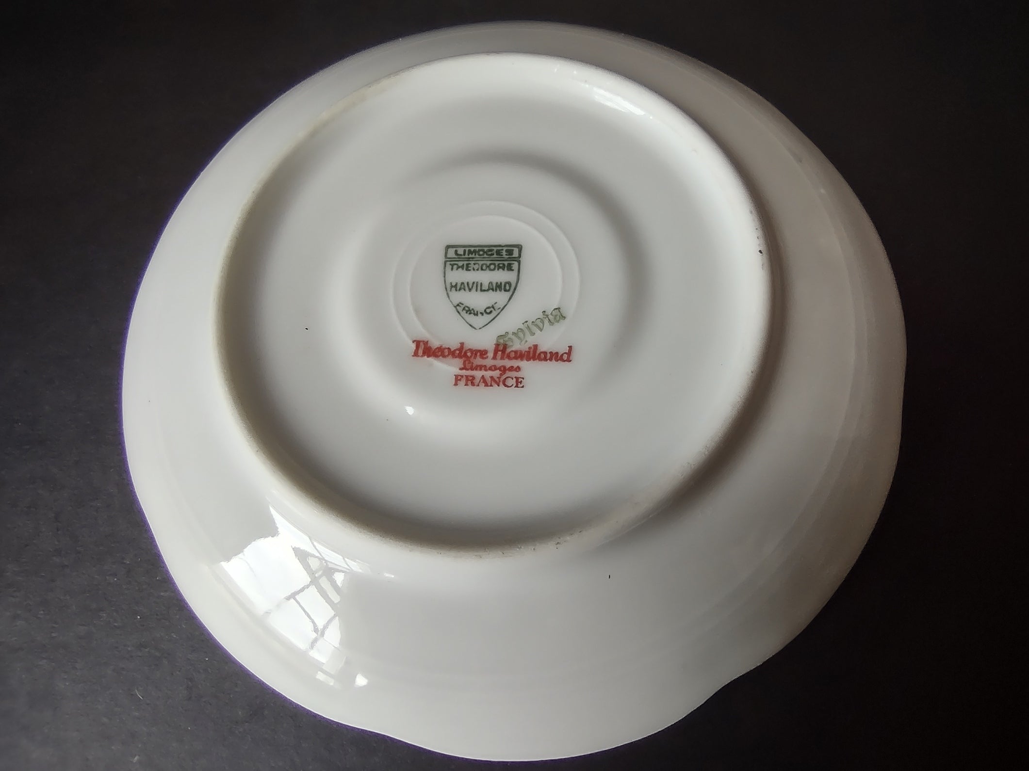 Vintage French Chic Haviland Limoges White Jewel Saucer 5-3/4" Floral (lot 807)