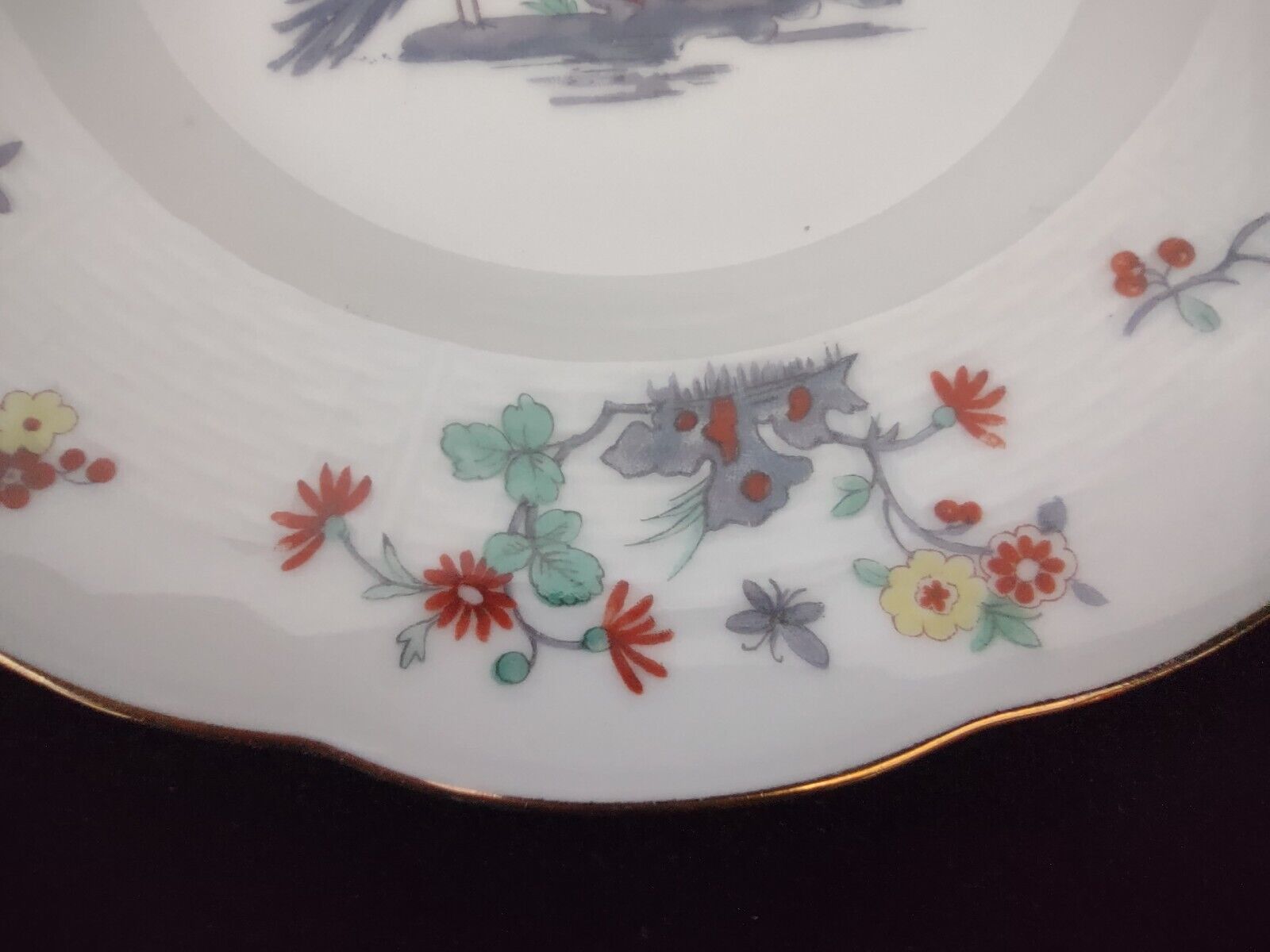 6 x Haviland Limoges France Gold Trim Pheasant 8-1/2" Luncheon Plate (lot 699)