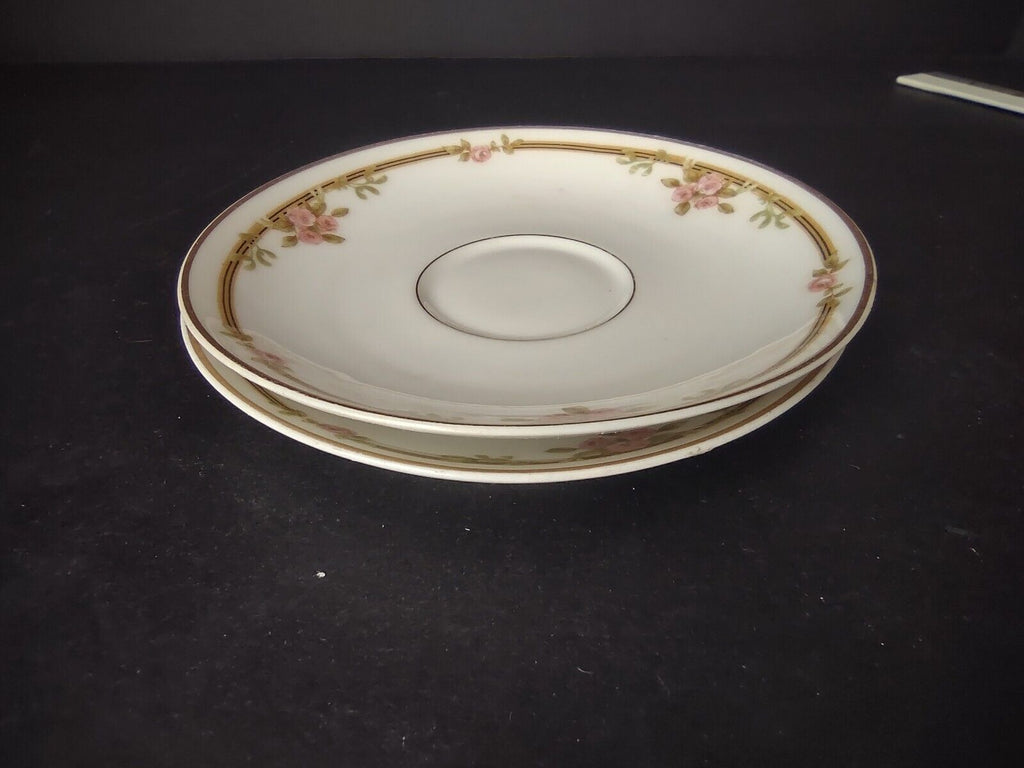 Haviland Limoges Schleiger 625 A Red Rose 2 x Saucer 5-3/4" (lot 540