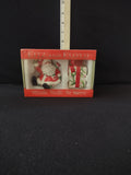 Fitz Floyd Christmas Jingle Be Merry Santa Gift Salt Pepper Shaker (Lot 3513)