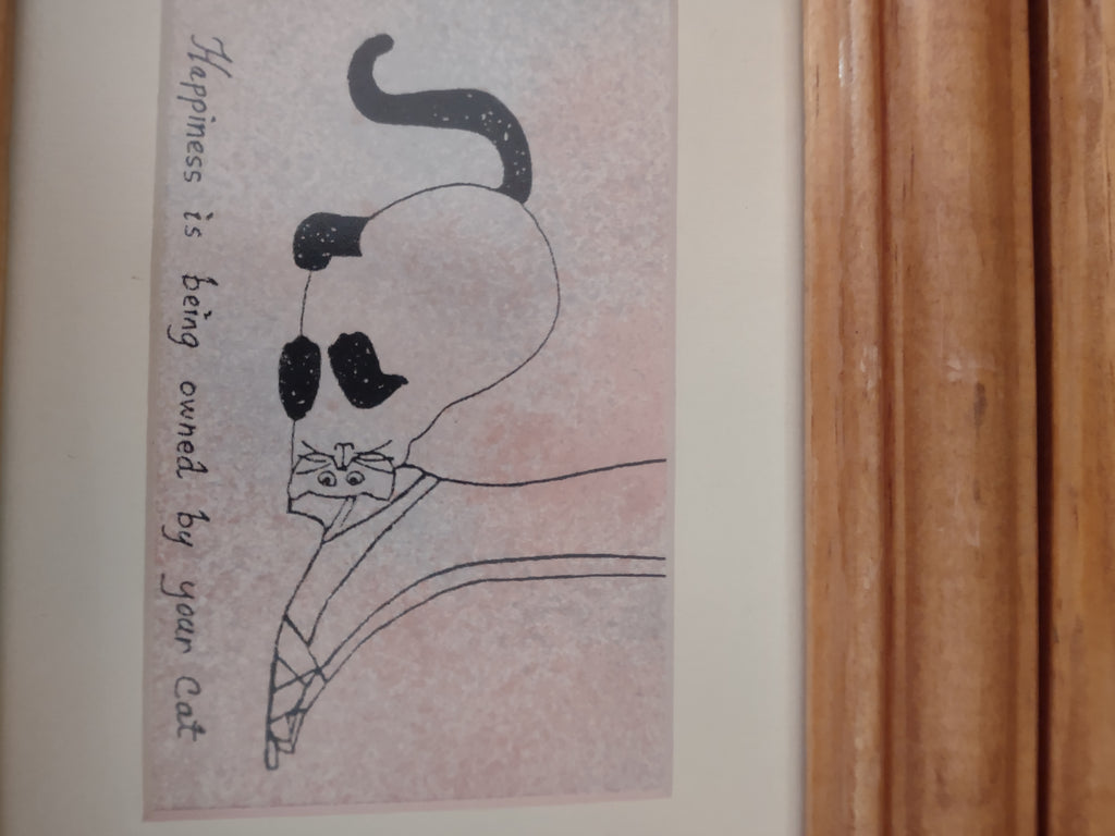 Set 2 Pictures Mimi Whitcomb Studios Cat Wooden Frames (lot 1773)