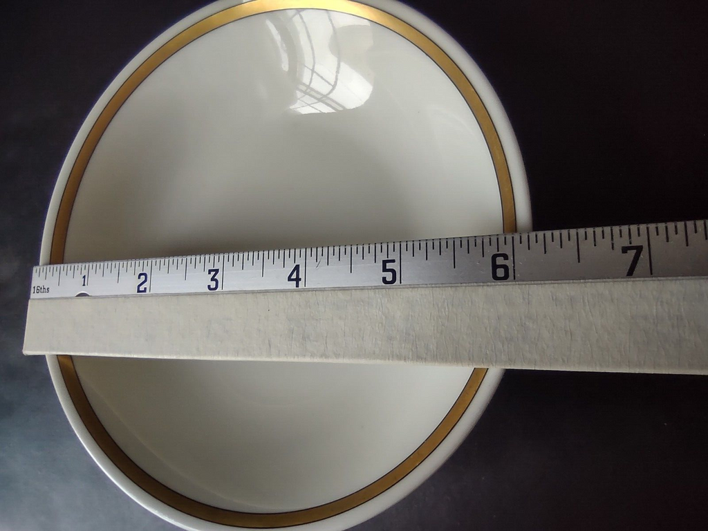 Haviland Limoges Gold & Black Trim White Coupe Cereal Oatmeal Bowl (lot 669)