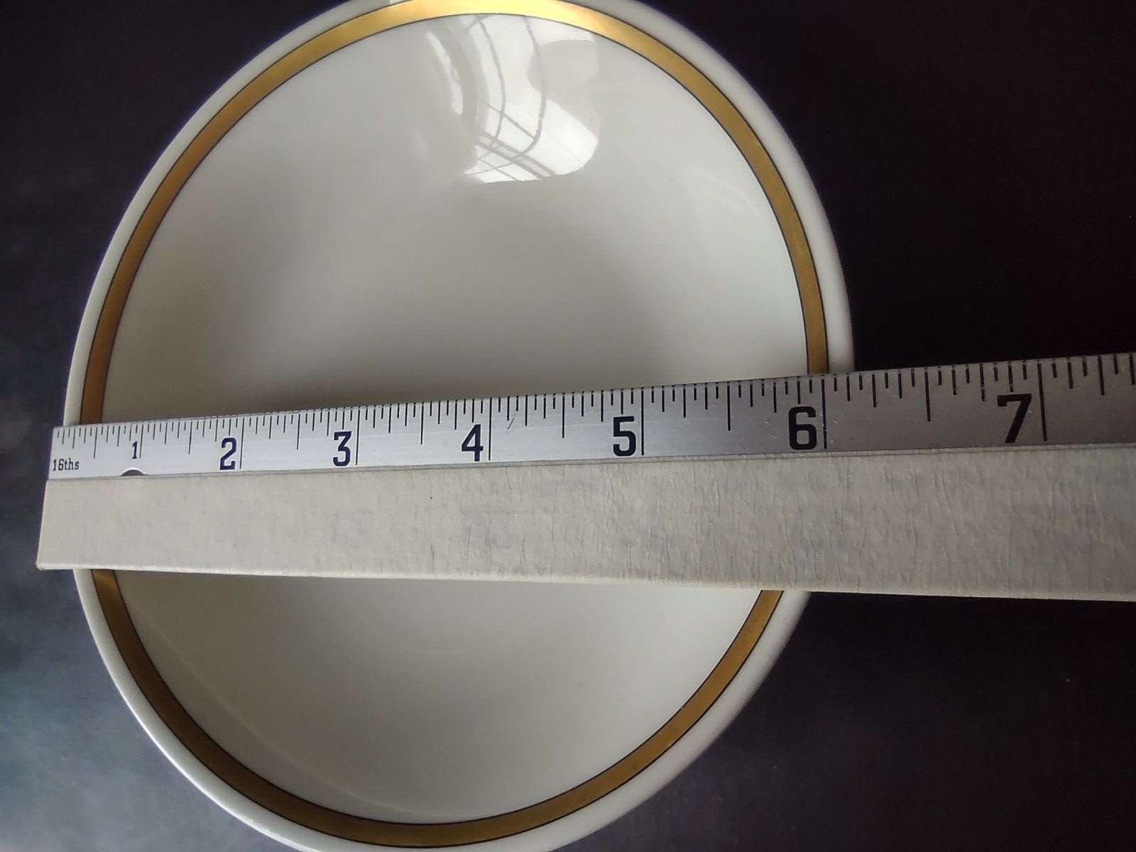 Haviland Limoges Gold & Black Trim White Coupe Cereal Oatmeal Bowl (lot 669)