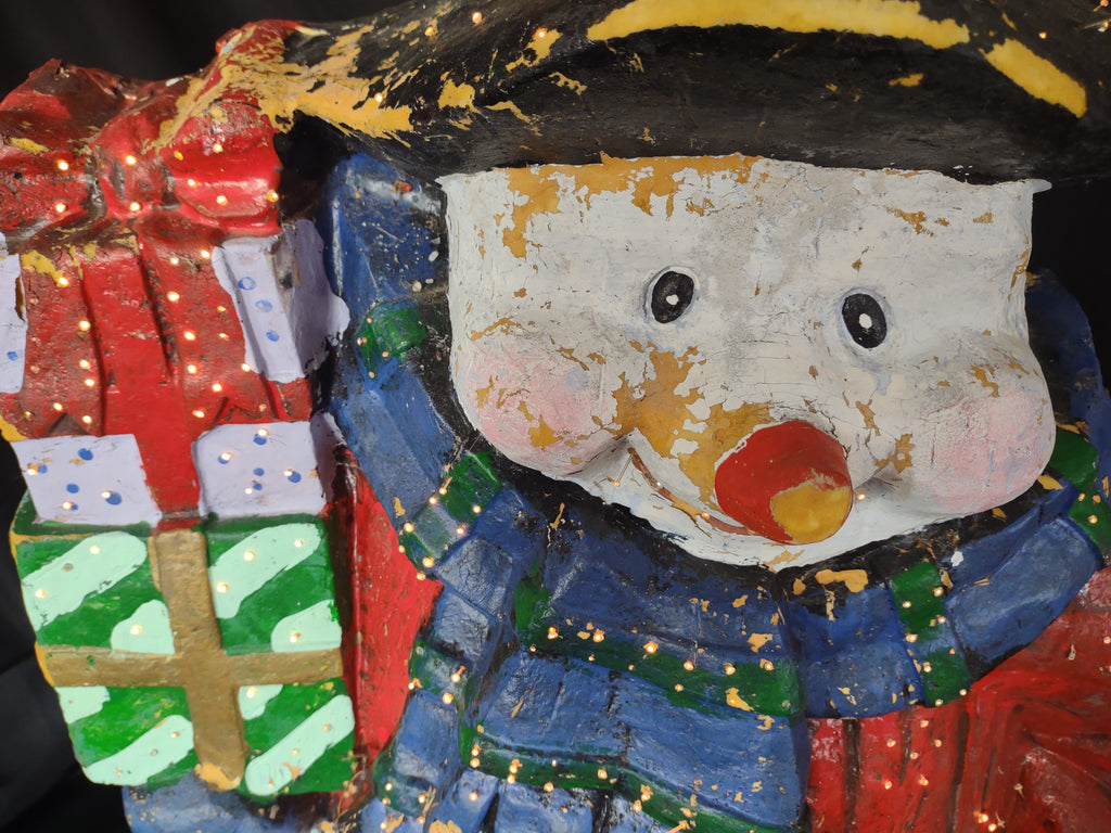 Vintage Fiber Optic Christmas Snowman Outdoor 32" (lot 3172c)