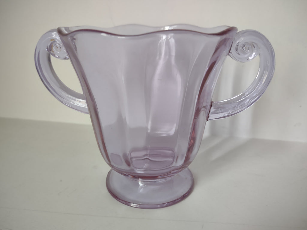 Vintage Fostoria Lafayette Purple Wisteria Glass Sugar Bowl Neodymium (lot 2734)
