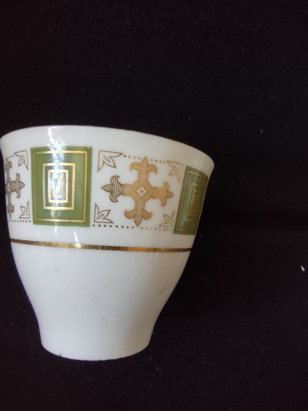 Vintage Spode Coffee Cup Persia Green Bone China Set Of 4 (Lot 5725)