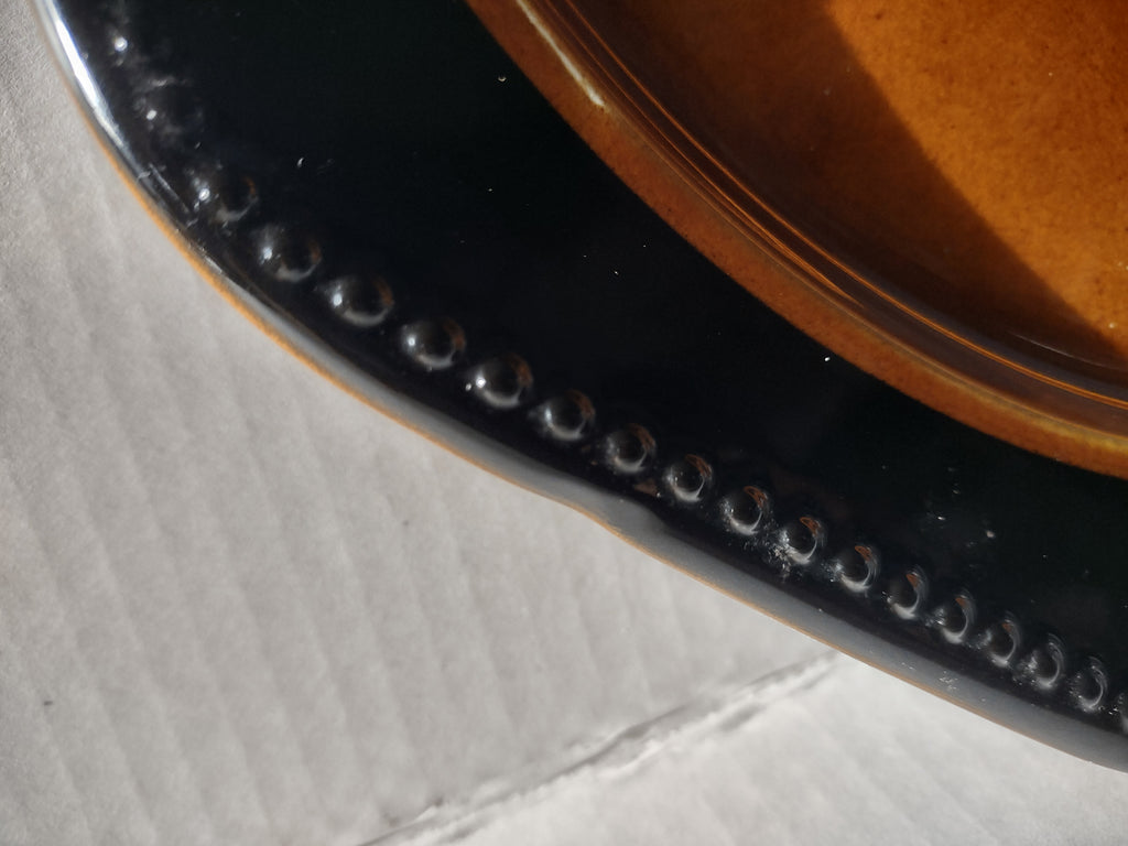 Vintage MCM Ironstone Amber Octagon Serving Platter 12" USA Oven Proof (lot 5001