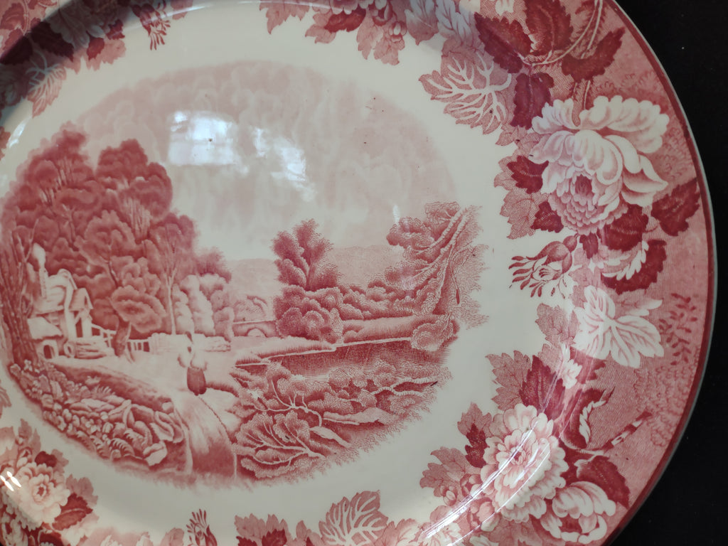 Vintage Large Serving Platter Enoch English Scenery Wood Ware (lot 5684)