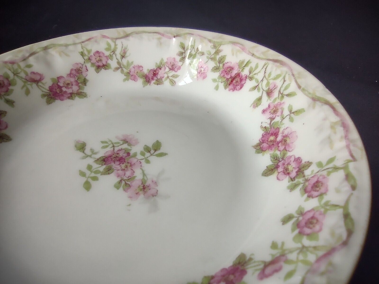 GDA Limoges Small Bowl 5" Apple Blossom Garland Swag Ribbon (lot 750)