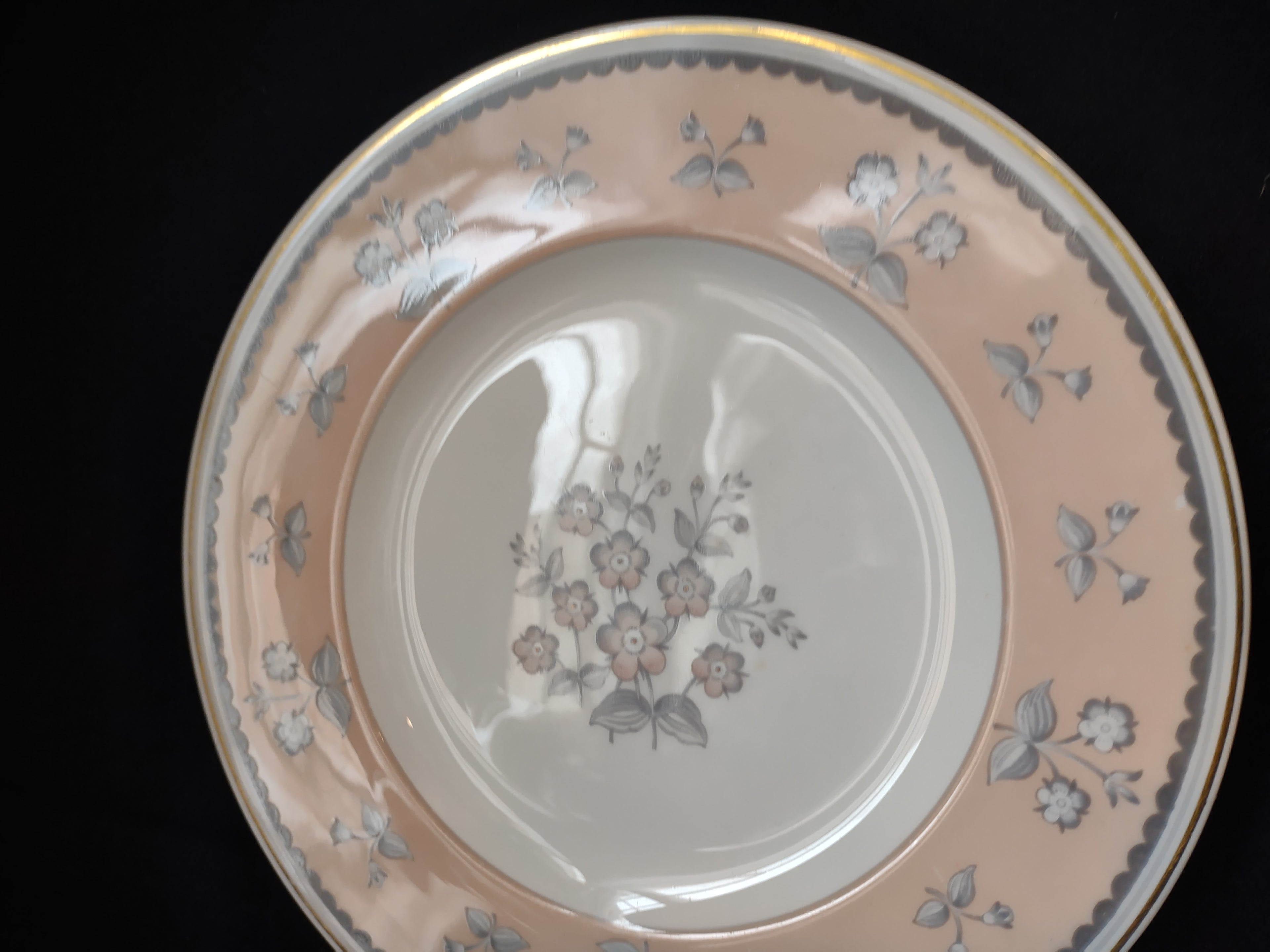 Wedgwood Pimpernel Pink Salad/Dessert Plate 8" Green Stamp (lot 2762)