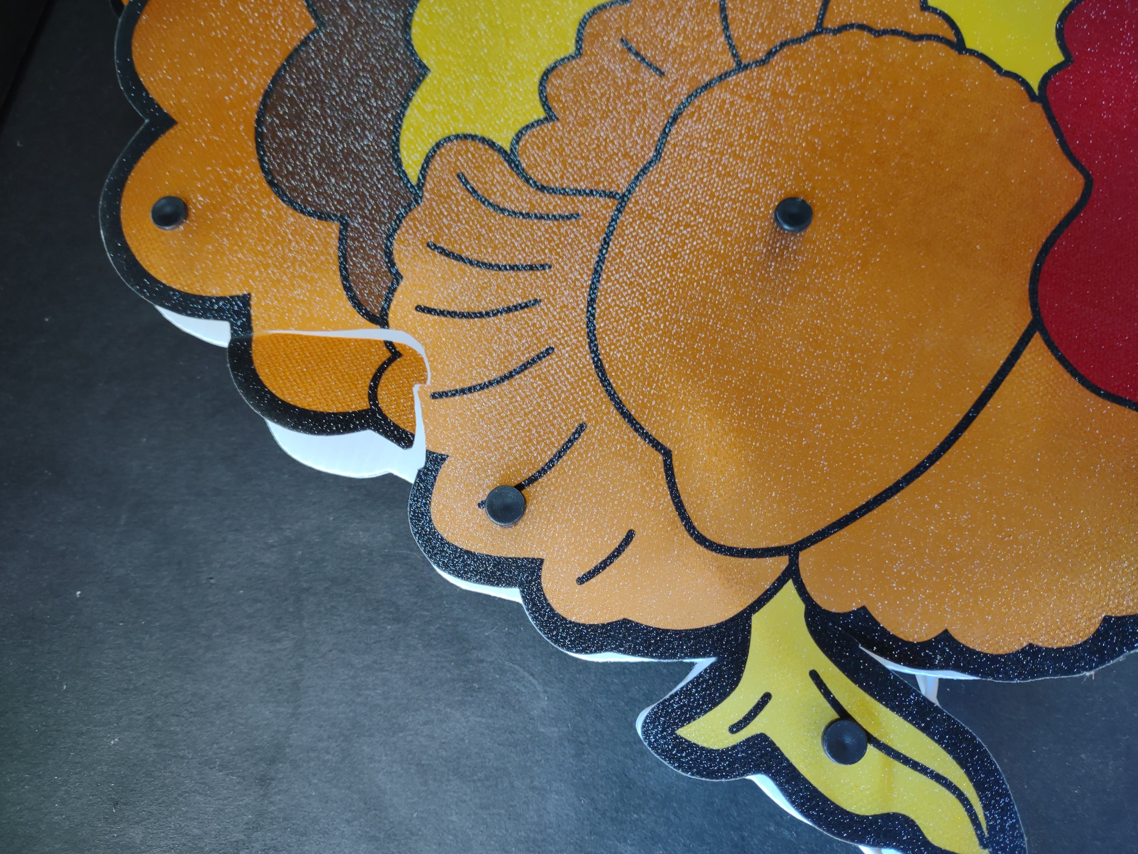 Thanksgiving Turkey x 4 Holographic Window Decor IMPERFECT (lot 3278j)