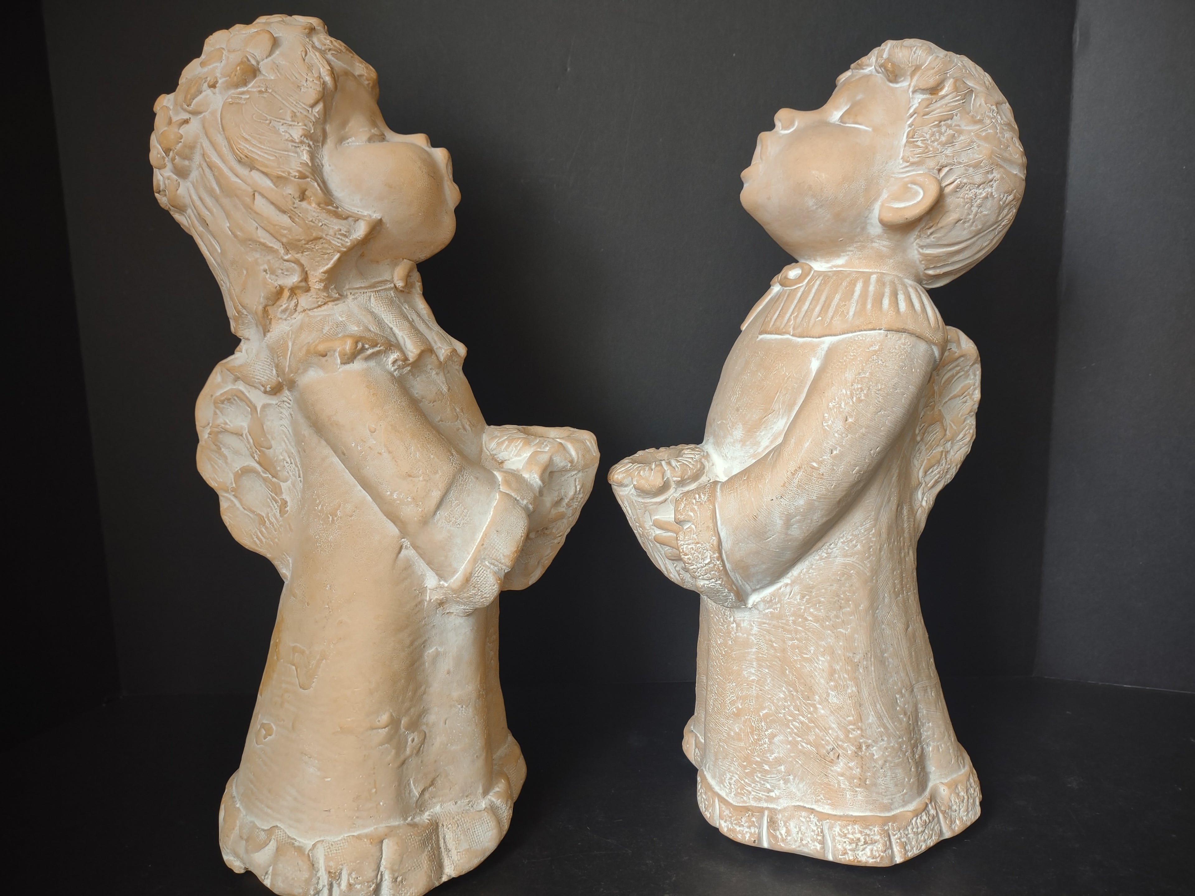 Christmas Decor Caroling Boy Girl Candle Holder 16" (lot 1259)