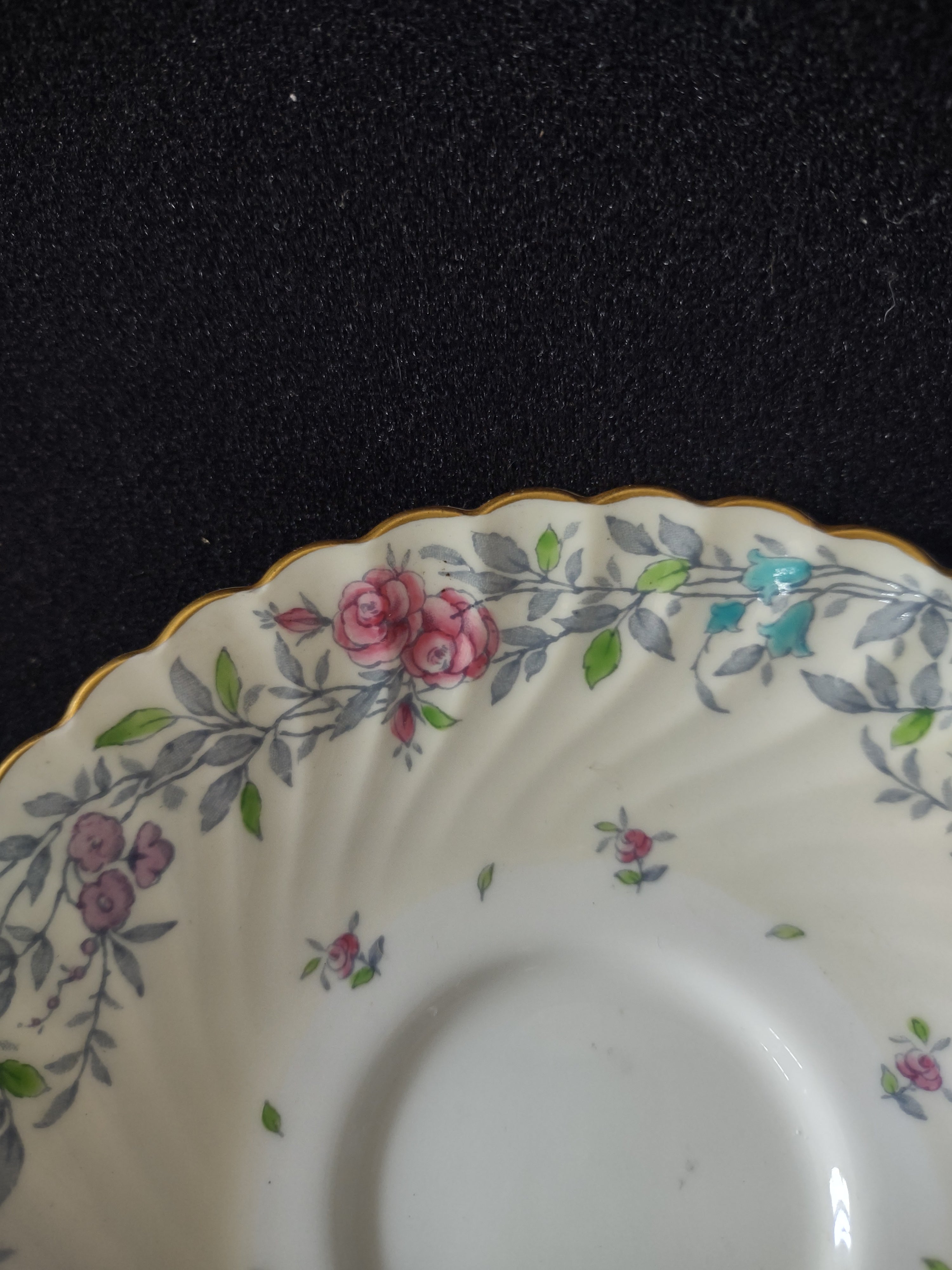 Vintage Minton Printemps Tea Cup Saucer Bone China Floral Gold x 3 (Lot 5474)