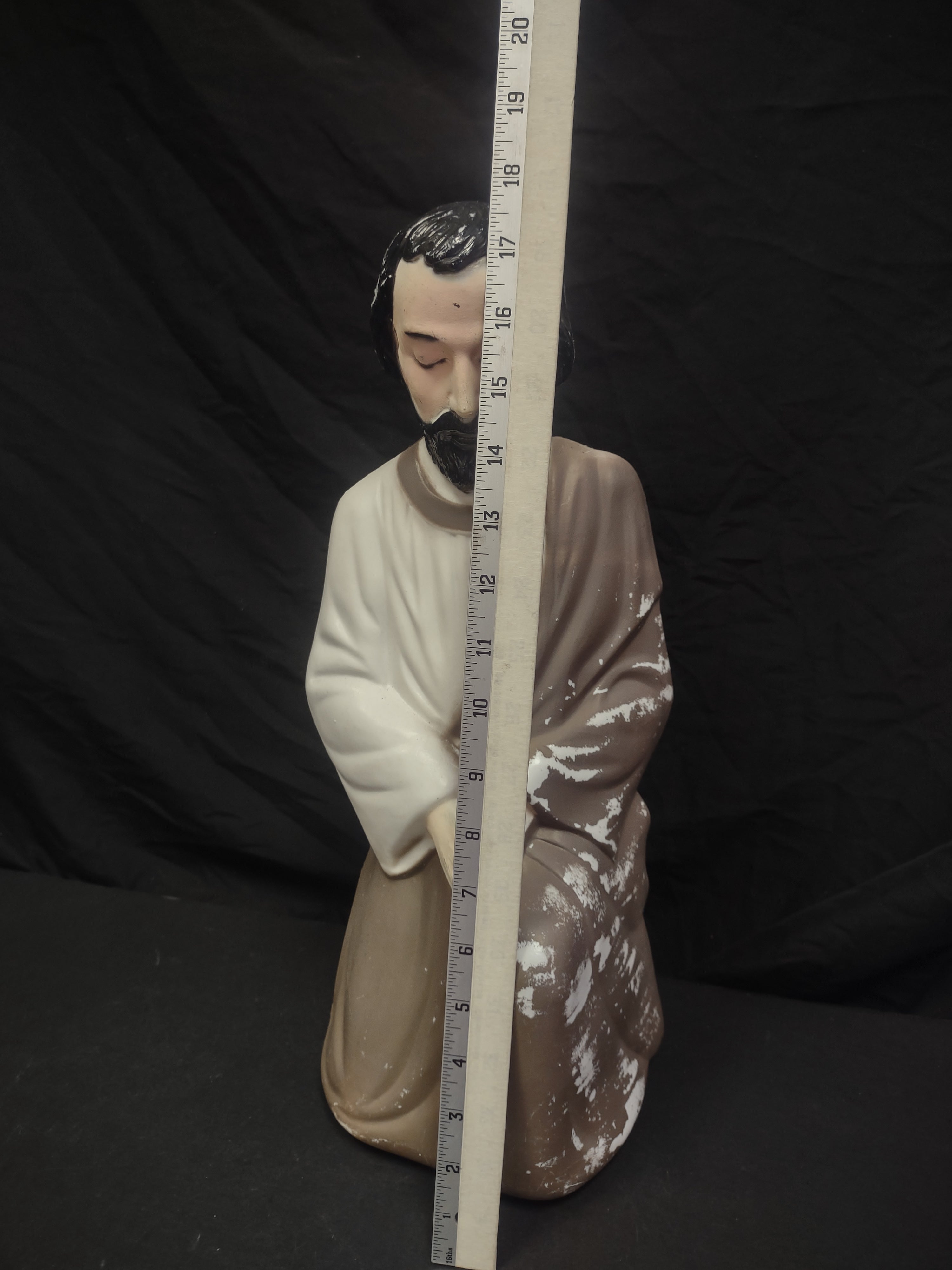 Vintage Blow Mold Christmas Nativity Brown NO LIGHT Joseph 18" (lot 2276)