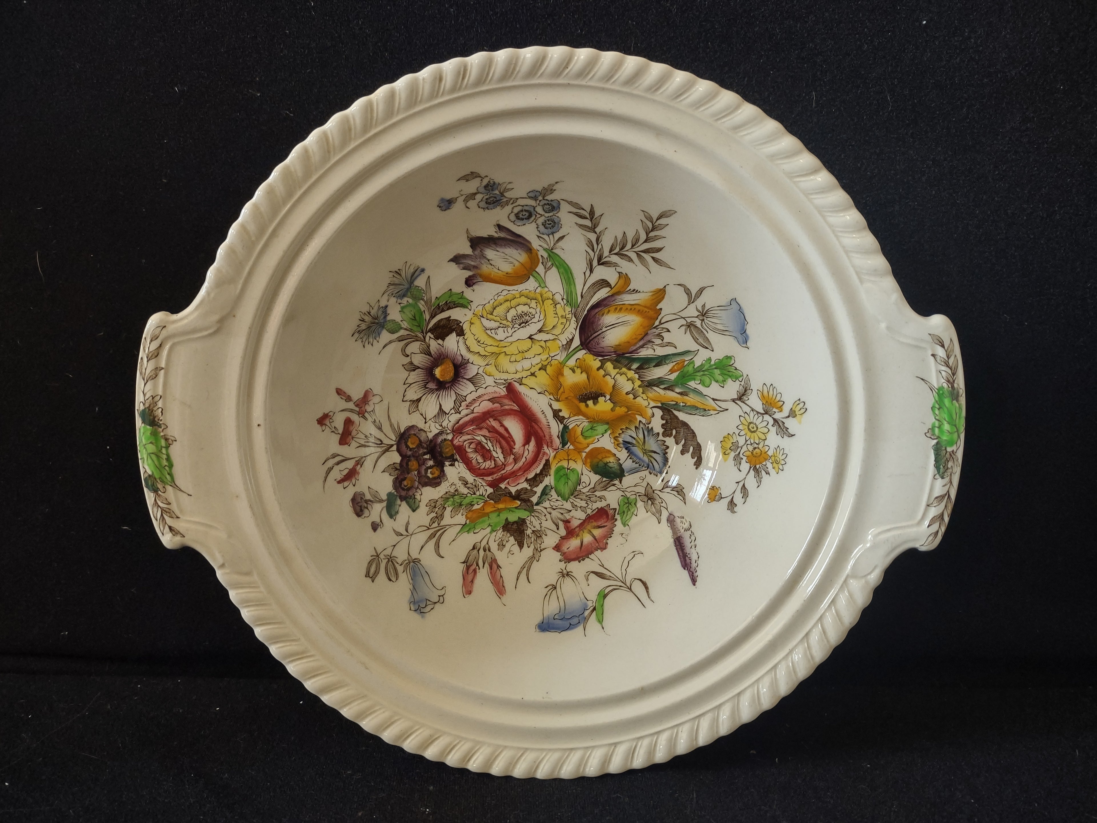 Vintage Johnson Bros Garden Bouquet Ironstone England Serving Bowl (lot 5616)