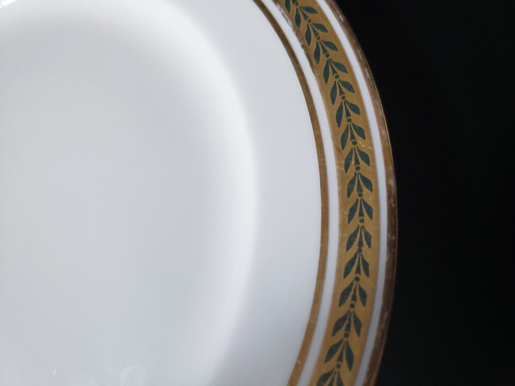 JP Limoges France Gold Trim Green Laurel Dessert Plate 7-1/2" (lot 599)