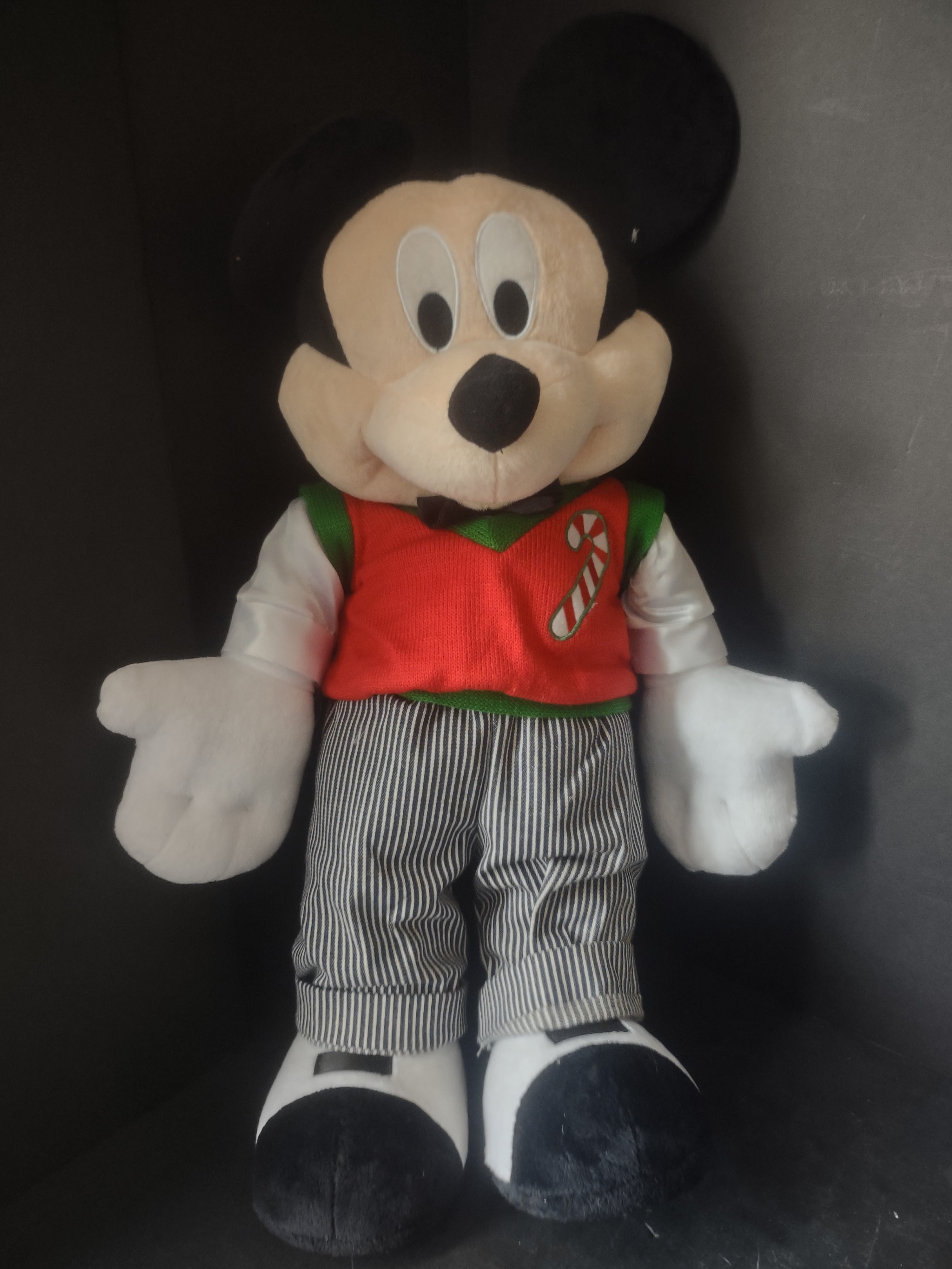 Mickey Mouse Christmas Disney Plush Standing Porch Greeter Gemmy 22" (lot 2605j)